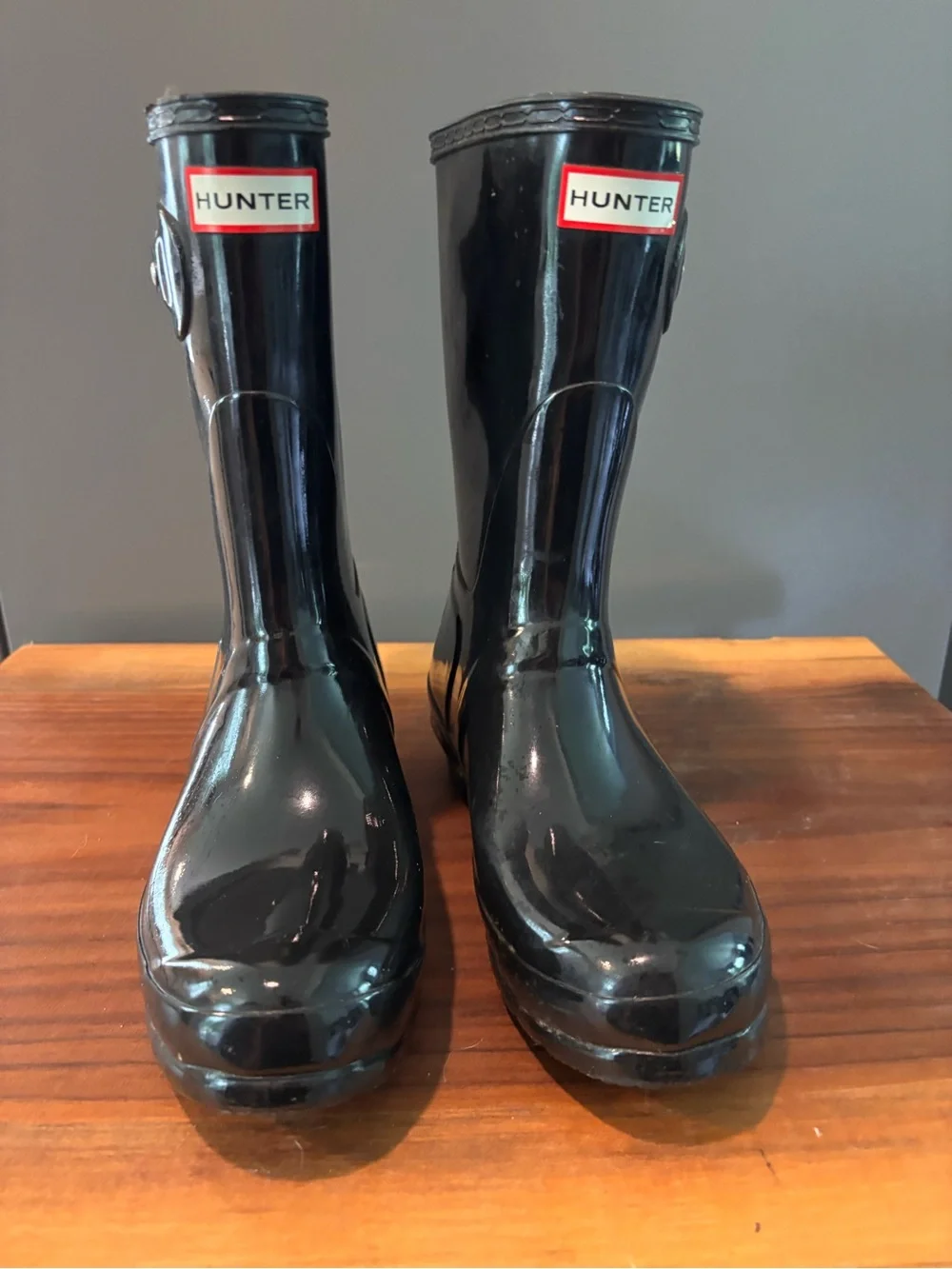 Hunter Glossy Black Mid-Calf Rain Boots